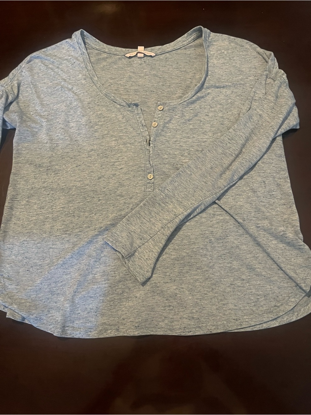 Victoria's Secret Heathered Sky Blue Long Sleeve Henley